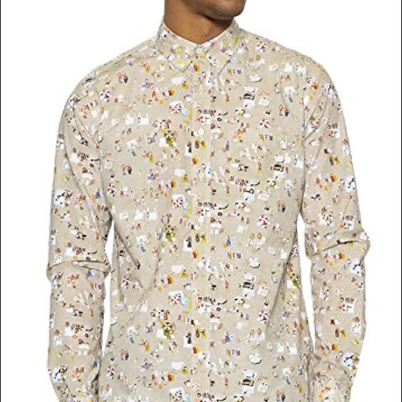 Schnayderman's Crowded Beach Shirt Men’s Button 43 - Picture 3 of 8